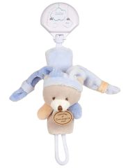 DC2509OURSBLEU - Attache-sucette couleur bleu de la gamme LES ACCESSOIRES DE DOUDOU - Ours