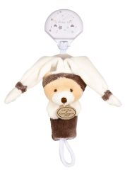 DC2509OURSMARR - Attache-sucette couleurs beige et marron de la gamme LES ACCESSOIRES DE DOUDOU - Ours
