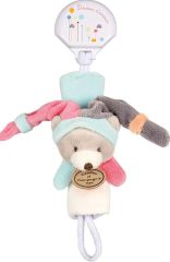 DC2509OURSROSE - Attache-sucette couleurs rose et bleu de la gamme LES ACCESSOIRES DE DOUDOU - Ours