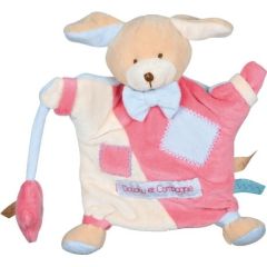 DC2561 - Doudou de la gamme Marionnette - Chien Zigzag de couleur Rose