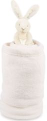DC2755LAPIVOIRE - Plaid douceur 100x70cm et petit lapin couleur Ivoire de la gamme LES ACCESSOIRES DE DOUDOU