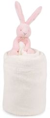 DC2755 - Plaid douceur 100x70cm et petit lapin couleur Rose de la gamme LES ACCESSOIRES DE DOUDOU