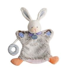 DC2900LAPINBL - Doudou de la gamme marionnette - Lapin Choupidoudou de couleur Bleu