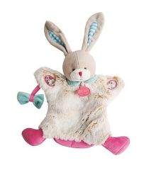 DC2900LAPINRO - Doudou de la gamme marionnette - Lapin Choupidoudou de couleur Rose