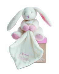 DC2914 - Doudou de la gamme J'AIME MON DOUDOU - Pantin avec doudou lapin de couleur rose