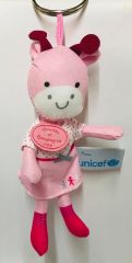 DC2934VACHE - Porte-clés UNICEF de la gamme LES ACCESSOIRES DE DOUDOU - Vache de couleur rose