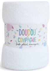 DC3033BLANC - Plaid douceur 100x70cm couleur Blanc de la gamme LES ACCESSOIRES DE DOUDOU