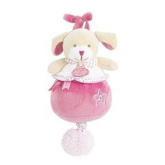 DC3045CHIEN - Doudou de la gamme J'aime mon doudou ! Boîte à musique Lovely fraise - Chien
