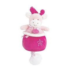 DC3045-VACHE - Doudou de la gamme Jaime mon Doudou ! Boîte à musique Lovely Fraise - Vache