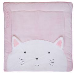 DC3062 - Tapidou 100 x 100 cm de la gamme LES ACCESSOIRES DE DOUDOU - Chat rose