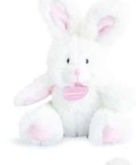 DC3106-ROSE - Doudou de la gamme TUTTI FRUTTI - Lapin avec hochet de couleur Rose