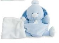 DC3107-BLEU - Doudou de la gamme TUTTI FRUTTI - Poussin avec doudou de couleur Bleu