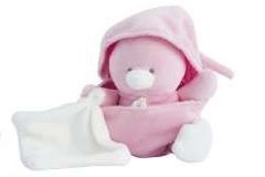 DC3107-ROSE - Doudou de la gamme TUTTI FRUTTI - Poussin avec doudou de couleur Rose