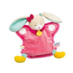 DC3325 - Doudou de la gamme MARIONNETTES - Lapin de couleurs rose