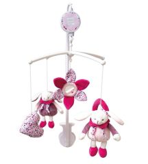 DC3383 - Mobile Musical de la gamme LES ACCESSOIRES DE DOUDOU -  Lapin cerise