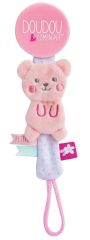 DC3424OURS - Attache-sucette Vanille/fraise de la gamme LES ACCESSOIRES DE DOUDOU - Ours