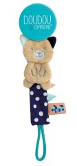 DC3425CHAT - Attache-sucette Choco/menthe de la gamme LES ACCESSOIRES DE DOUDOU - Chat