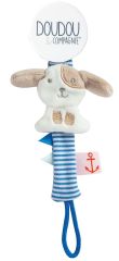 DC3425CHIEN - Attache-sucette Choco/menthe de la gamme LES ACCESSOIRES DE DOUDOU - Chien