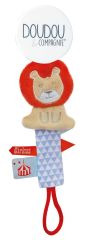 DC3425LION - Attache-sucette Choco/menthe de la gamme LES ACCESSOIRES DE DOUDOU - Lion