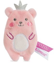 DC3426OURS - Doudou clip Vanille/fraise de la gamme LES ACCESSOIRES DE DOUDOU - Ours couleur rose