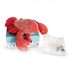 DC3659 - Doudou de la gamme SOUS L’OCÉAN - HOMARD avec doudou de couleur Corail