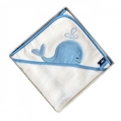 DC3660 - Accessoire de la gamme SOUS L’OCÉAN - CAPE DE BAIN Baleine de couleur Bleue