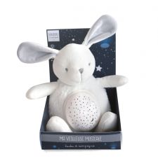 DC3694 - Accessoire de la gamme DOUDOU ET COMPAGNIE - VEILLEUSE (Musique , lumière et bruit de nature) - Lapin