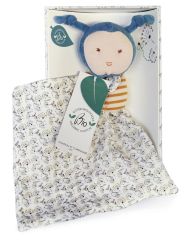 DC3842-03 - Doudou Fleuri bleu de la gamme POLLEN L'ABEILLE BIO