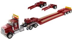 DCM71016 - Camion 6x4 INTERNATIONAL HX520 avec semi porte engins XL 120 ensemble couleur rouge