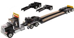 DCM71017 - Camion 6x4 INTERNATIONAL HX520 avec semi porte engins XL 120 ensemble couleur noir