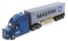 DCM71048 - Camion de couleur bleu avec porte container et container 40 Pieds MAERSK - FREIGHTLINER Cascadia