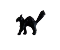 WMA2 - Chat de couleur noir en miniature position de peur