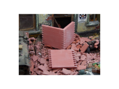 JUW23317 - Ensemble de 6 segments de mur en brique rouge