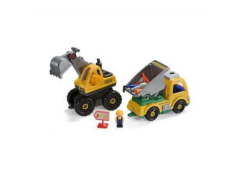 MOT13365 - Set avec pelle et camion jouet accessoires et personnages inclus