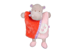 DC2784HIPPO - Doudou de la gamme marionnette - Hippopotame Petit secret de couleur Rose et Orange