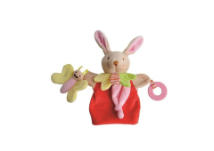 DC3005LAPIN - Doudou de la gamme marionnette - Lapin de couleur Rouge