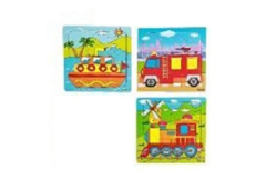 LPLI8710 - Jouet - Modéle aléatoire - Puzzle en bois sur les véhicule Contient : 9 pièces