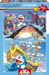 EDU15634 - 2 Puzzles de 100 pièces de dessin animé - DORAEMON