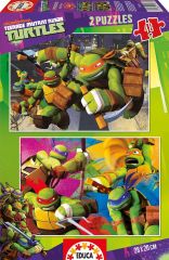 EDU15686 - 2 Puzzles du dessin animé - LES TORTUES NINJA 48 Pièces - dimensions 28 x 20 cm