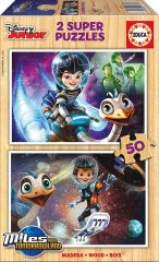 EDU16797 - 2 Puzzles du dessin animé - MILES DANS L'ESPACE 50 Pièces - dimensions 26 x 18 cm