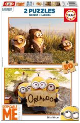 EDU16819 - 2 Puzzles du dessin animé Les MINIONS 50 Pièces - Dimensions 26 x 18 cm