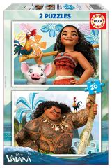 EDU16951 - 2 Puzzles du dessins animé - VAIANA  20 pièces