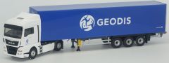 ELI115541 - Camion 4x2 MAN TGX Euro 6 avec semi 3 essieux caisse rigide aux couleurs transport GEODIS