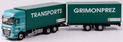 ELI116355 - Camion 6x2 DAF XF baché avec remorque aux couleurs des transports GRIMONPREZ