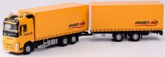 ELI116403 - Camion 6x2 VOLVO FH4  porteur avec remorque 2 essieux aux couleurs des transports DOUMEN