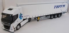 ELI116449 - Camion 4x2 IVECO Stralis XP avec semi bachée TAUTLINER 3 essieux aux couleurs transport TBPFM