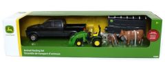 ERT37656 - Ensemble de transport d'animaux - Pick-up avec bétaillère micro-tracteur JOHN DEERE