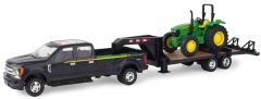 ERT46630 - 4x4 Pick-up FORD F-350 et porte engins avec tracteur JOHN DEERE 5075 E