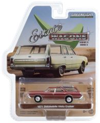 GREEN29990-D - Voiture break américaine OLDSMOBILE Vista Cruiser de 1971 de  couleur rouge vendue en blister
