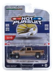 GREEN42950-E - Voiture 4x4 américain CHEVROLET Silverado 1500 pick-up de 2017 de couleur marron métallisé vendu en blister